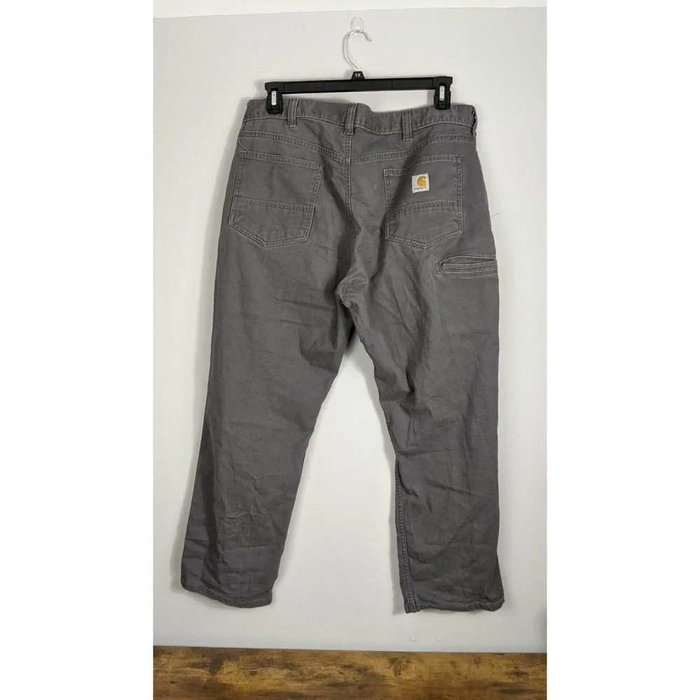 Carhartt Men's Relaxed Fit Rugged Flex Canvas Work‎ Pants Gray Size 38x30